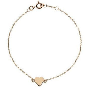 9K Rose Gold Solid Heart Adjustable Bracelet - Pobjoy Diamonds