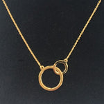 9K Yellow Gold Twin Flat Hoops & Rolo Neck Chain - Pobjoy Diamonds