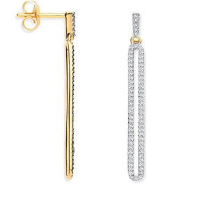 9K Yellow Gold Diamond Drop Earrings 0.25 Carat - Pobjoy Diamonds