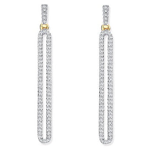 9K Yellow Gold Diamond Drop Earrings 0.25 Carat - Pobjoy Diamonds