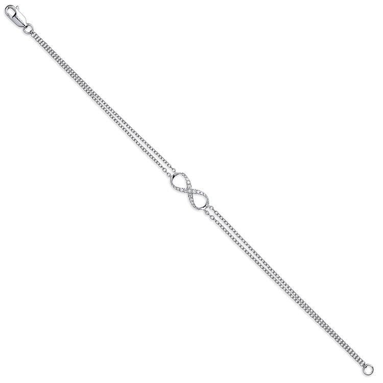 9K White Gold Infinity DIamond Bracelet - Pobjoy Diamonds