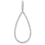 9K White Gold & Diamond Pear Pendant - Pobjoy Diamonds