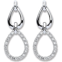 Load image into Gallery viewer, 9K White Gold &amp; Diamond 0.25 CTW Drop Earrings