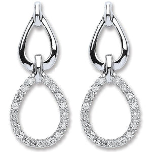 9K White Gold & Diamond 0.25 CTW Drop Earrings