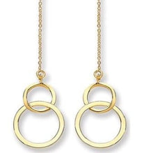 Load image into Gallery viewer, 9K Yellow Gold Drop Hoop Earrings - Pobjoy Diamonds
