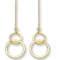 9K Yellow Gold Drop Hoop Earrings - Pobjoy Diamonds