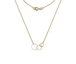 9K Three Gold Interlocking Hoop Pendant Necklace - Pobjoy Diamonds