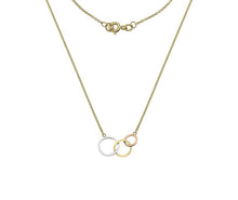 Load image into Gallery viewer, 9K Three Gold Interlocking Hoop Pendant Necklace - Pobjoy Diamonds