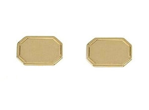 9K Yellow Gold Hexagonal Bar Cufflinks - Pobjoy Diamonds
