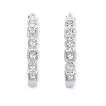 9K White Gold & 0.10 CTW Diamond Hoop Earrings - Pobjoy Diamonds