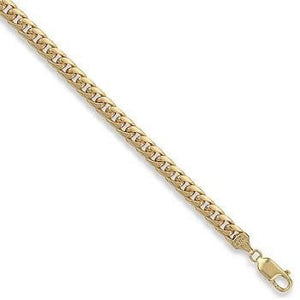 9K Yellow Gold Mens Domed Curb Neck Chain - Pobjoy Diamonds
