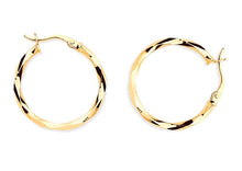 Load image into Gallery viewer, 9K Gold Faceted Hoop Earrings Mid Size - Pobjoy Diamonds