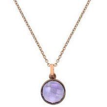 Load image into Gallery viewer, 9K Rose Gold Ladies Round Amethyst Pendant &amp; Neck Chain - Pobjoy Diamonds