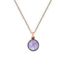 Load image into Gallery viewer, 9K Rose Gold Ladies Round Amethyst Pendant &amp; Neck Chain - Pobjoy Diamonds