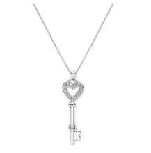 Load image into Gallery viewer, 9K White Gold &amp; DIamond Key Pendant From Pobjoy Diamonds