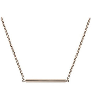 9K Rose Gold Round Bar Pendant Necklace - Pobjoy Diamonds