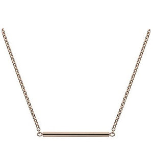 9K Rose Gold Round Bar Pendant Necklace - Pobjoy Diamonds
