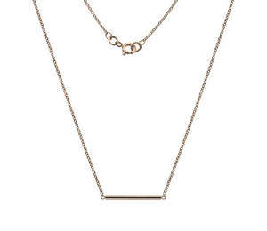 9K Rose Gold Round Bar Pendant Necklace - Pobjoy Diamonds