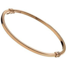 Load image into Gallery viewer, 9K Rose Gold Hollow Square Edge Ladies Hinged Bangle - Pobjoy Diamonds