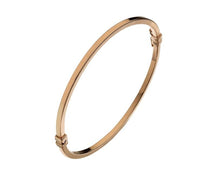 Load image into Gallery viewer, 9K Rose Gold Hollow Square Edge Ladies Hinged Bangle - Pobjoy Diamonds