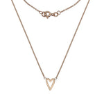 9K Rose Gold Heart Pendant Necklace - Pobjoy Diamonds