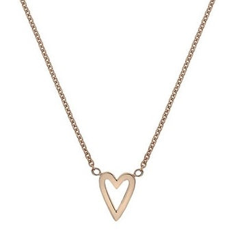9K Rose Gold Heart Pendant Necklace - Pobjoy Diamonds