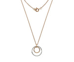 9K Rose & White Gold Circle Pendant & Chain - Pobjoy Diamonds