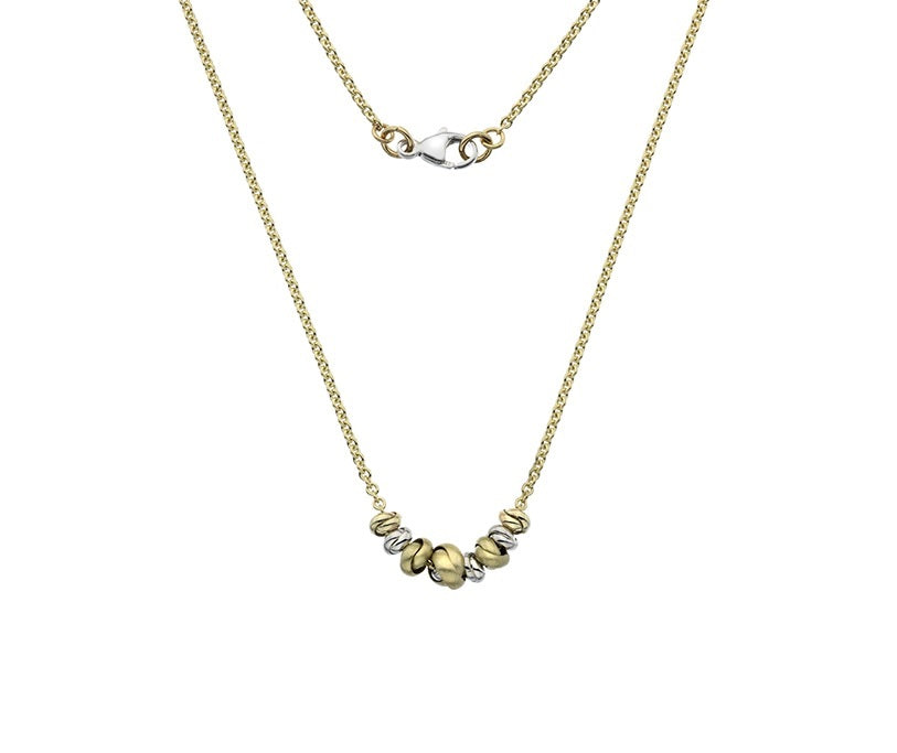 9K Yellow & White Gold Love Knot Ladies Pendant Necklace - Pobjoy Diamonds