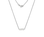 9K White Gold Three Heart Ladies Pendant Necklace - Pobjoy Diamonds