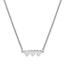 Load image into Gallery viewer, 9K White Gold Three Heart Ladies Pendant Necklace - Pobjoy Diamonds
