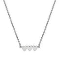 9K White Gold Three Heart Ladies Pendant Necklace - Pobjoy Diamonds