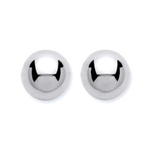 Load image into Gallery viewer, 9K White Gold Round Stud Earrings - Pobjoy Diamonds