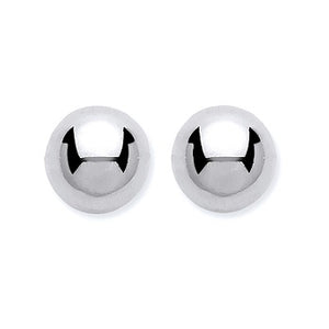 9K White Gold Round Stud Earrings - Pobjoy Diamonds