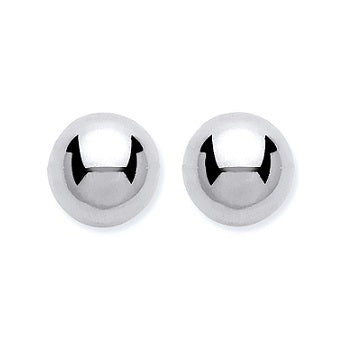 9K White Gold Round Stud Earrings - Pobjoy Diamonds