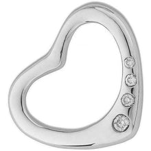 Load image into Gallery viewer, 9K White Gold &amp; Diamond Heart Pendant With 18&#39;&#39; Chain