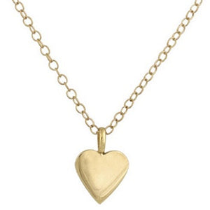 9K Yellow Gold Child's Heart Pendant & Trace Chain - Pobjoy Diamonds