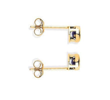 Load image into Gallery viewer, 9K Yellow Gold &amp; Sapphire Small Stud Earrings - Pobjoy Diamonds