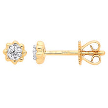 Load image into Gallery viewer, 9K Yellow Gold Diamond Stud Earrings 0.13 CTW - Pobjoy Diamonds