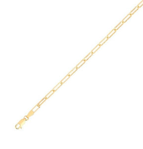9K Yellow Gold Ladies Paper Clip Neck Chain 3.3mm - Pobjoy Diamonds