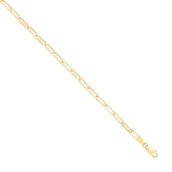 9K Yellow Gold Ladies Paper Clip Neck Chain 3.3mm - Pobjoy Diamonds