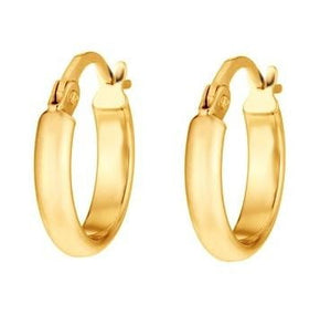 9K Yellow Gold Plain Creole Earrings From Pobjoy