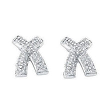 Load image into Gallery viewer, 9K White Gold Diamond Kiss Stud Earrings 0.25 CTW - Pobjoy Diamonds