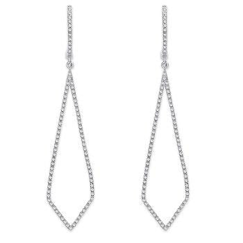 9K White Gold Diamond Drop Earrings 0.40 CTW - Pobjoy Diamonds