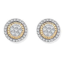 Load image into Gallery viewer, 9K Yellow Gold 0.36 CTW Diamond Stud Circle Earrings - Pobjoy Diamonds