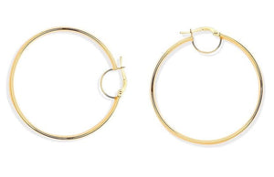 Pobjoy hinged hoop, flat tube, ladies earrings are made from 9K yellow gold