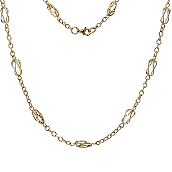 9K Yellow Gold Ladies Infinity Style Designer Link Necklace-Pobjoy