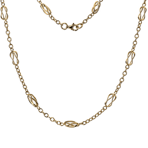9K Yellow Gold Ladies Infinity Style Designer Link Necklace-Pobjoy