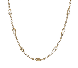 9K Yellow Gold Ladies Infinity Style Designer Link Necklace