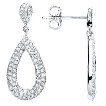 Load image into Gallery viewer, 9K White Gold Diamond Pear Drop Earrings 0.34 CTW - Pobjoy Diamonds