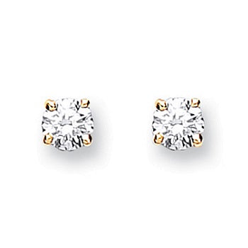 9K Yellow Gold  Diamond Stud Earrings 0.20 CTW G-H/Si - Pobjoy Diamonds